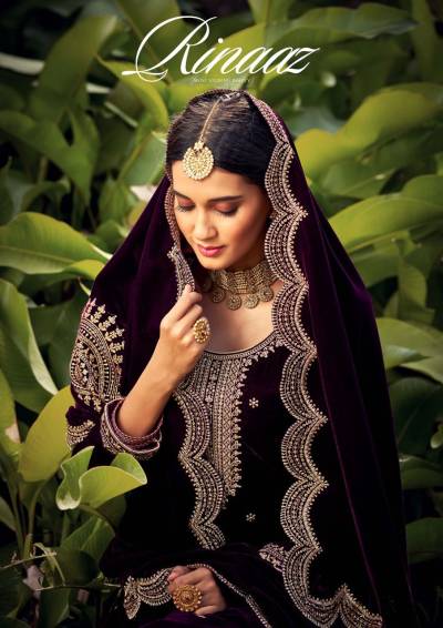 Rinaaz By Sargam Print Designer Velvet Bridal Salwar Kameez Collection